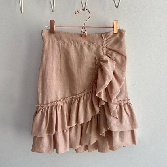 💃🏼5x HP!💃🏼 NWT IRO Musk Linen Ruffle Skirt - Picture 4 of 11